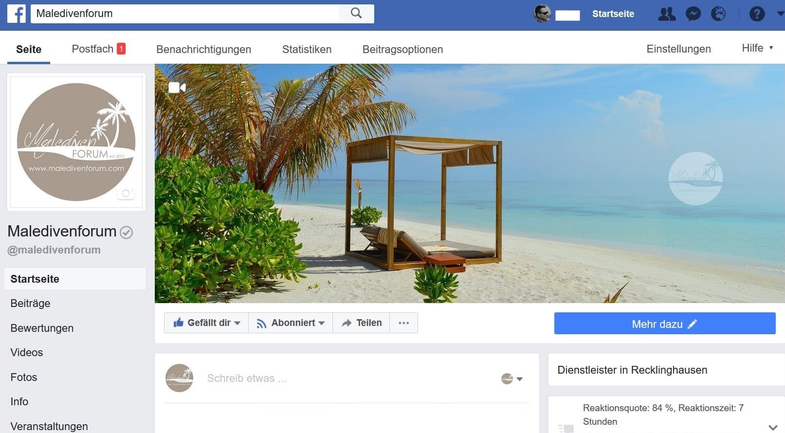 Maledivenforum Facebook-Seite